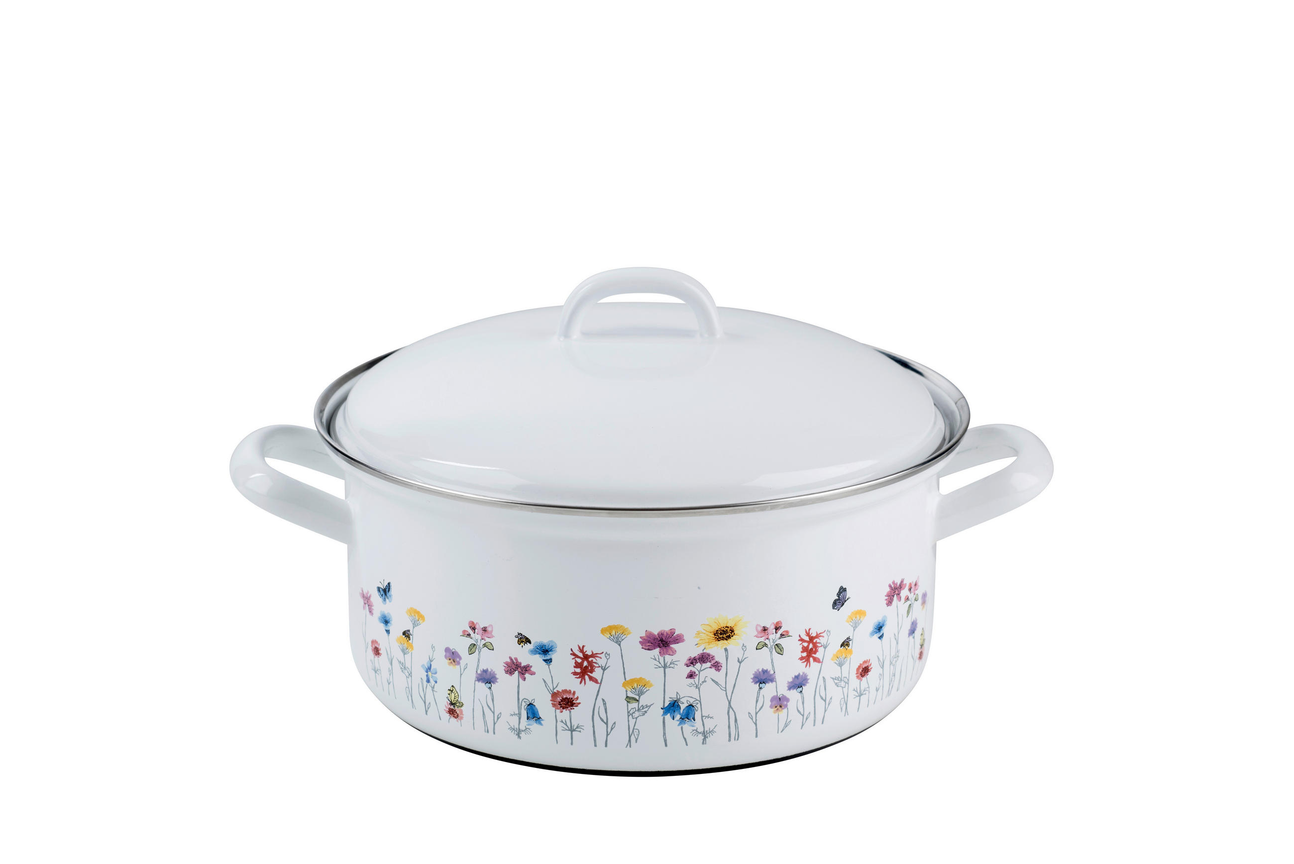 KASSEROLLE Flora 3 l  - Weiß, LIFESTYLE, Metall (22/10,5cm) - Riess