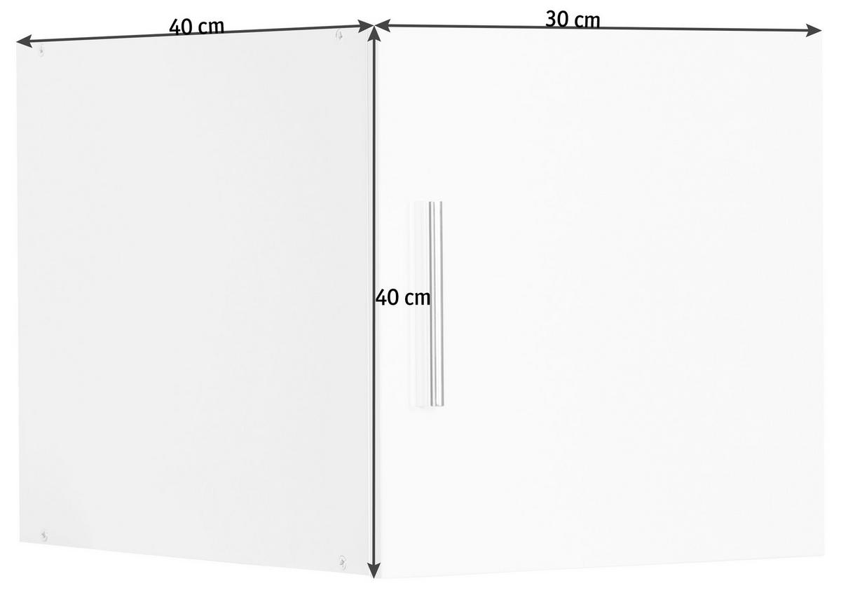 AUFSATZSCHRANK 30/40/40 cm   - Chromfarben/Weiß, Design, Holzwerkstoff/Kunststoff (30/40/40cm) - Xora