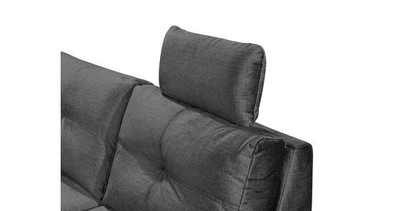 WOHNLANDSCHAFT in Mikrovelours Grau - Schwarz/Grau, KONVENTIONELL, Kunststoff/Textil (217/334/127cm) - Carryhome