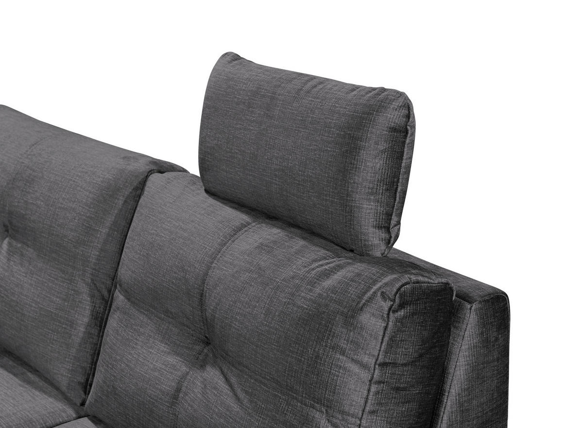WOHNLANDSCHAFT in Mikrovelours Grau  - Schwarz/Grau, KONVENTIONELL, Kunststoff/Textil (217/334/127cm) - Carryhome