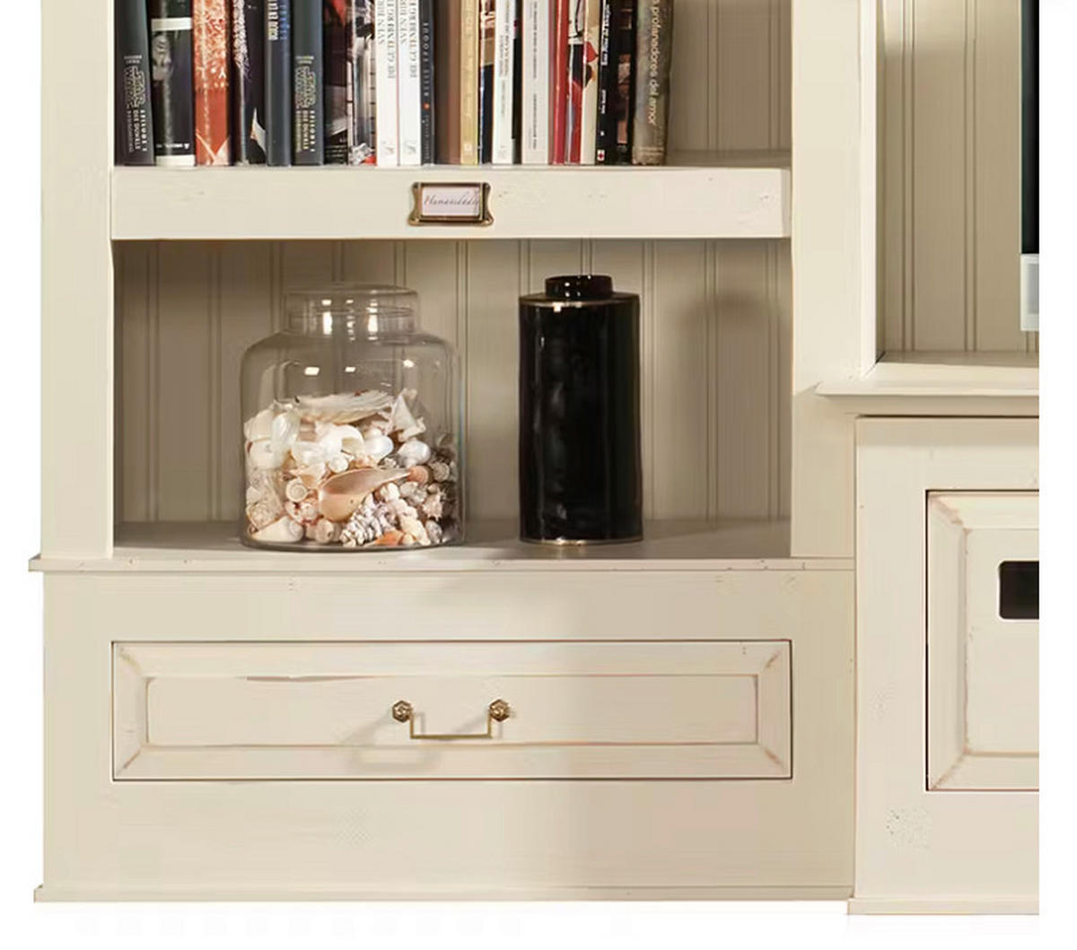 WOHNWAND UrbanClass 3-teilig  in Creme  311/238,5/52-46,5 cm  - Creme/Bronzefarben, LIFESTYLE, Holz/Metall (311/238,5/52-46,5cm) - Livetastic