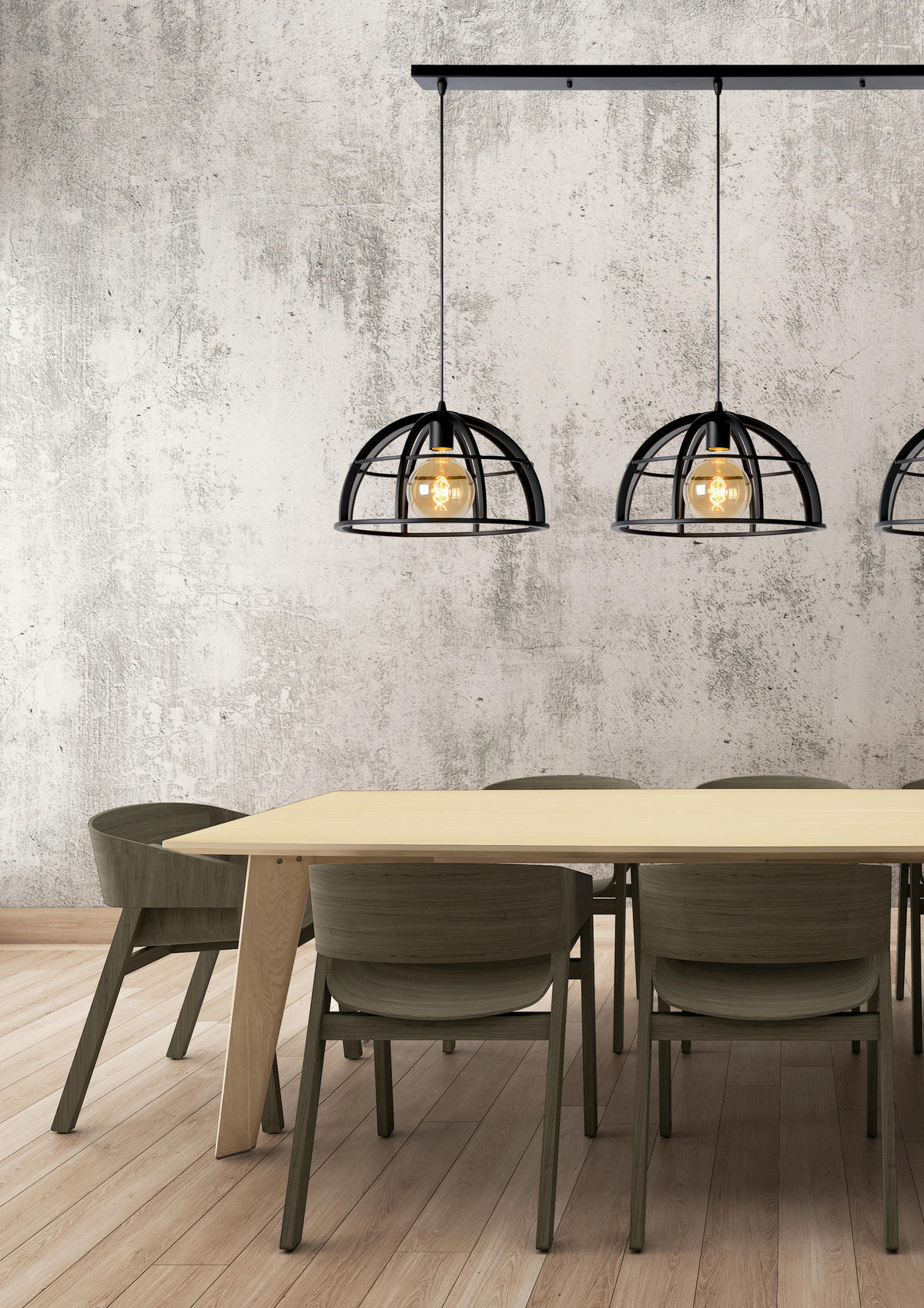 LED-HÄNGELEUCHTE Dikra 150/40/150 cm   - Schwarz, KONVENTIONELL, Metall (150/40/150cm) - Lucide