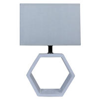 TISCHLEUCHTE 22.5/22.5/35 cm   - Grau, Design, Stein/Textil (22.5/22.5/35cm)