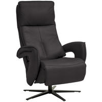 RELAXSESSEL in Leder Dunkelbraun  - Dunkelbraun/Schwarz, Design, Leder/Metall (77/119/87cm) - Valdera