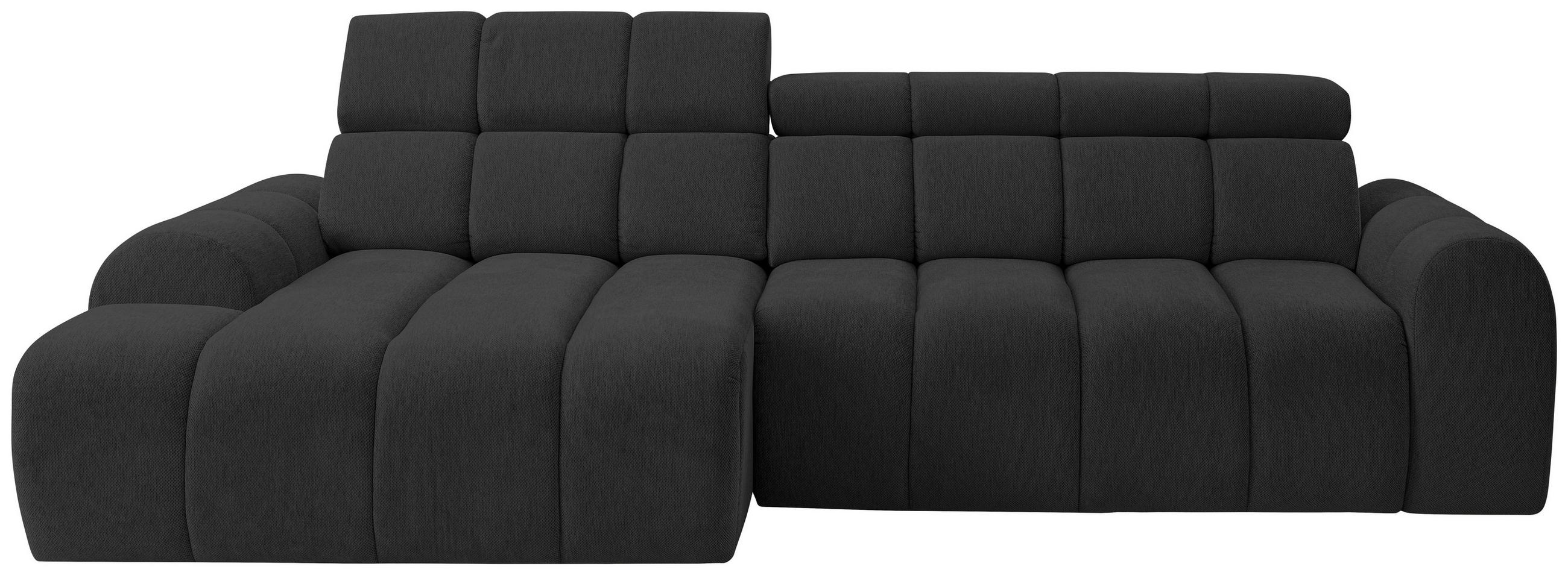 ECKSOFA  in Chenille Schwarz  152/290 cm  - Schwarz, Design, Kunststoff/Textil (152/290cm) - Stylife