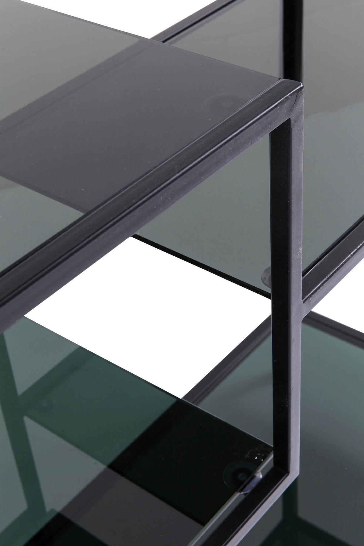 REGAL Anthrazit, Schwarz  - Anthrazit/Schwarz, Design, Glas/Metall (115/100/30cm) - Kare-Design