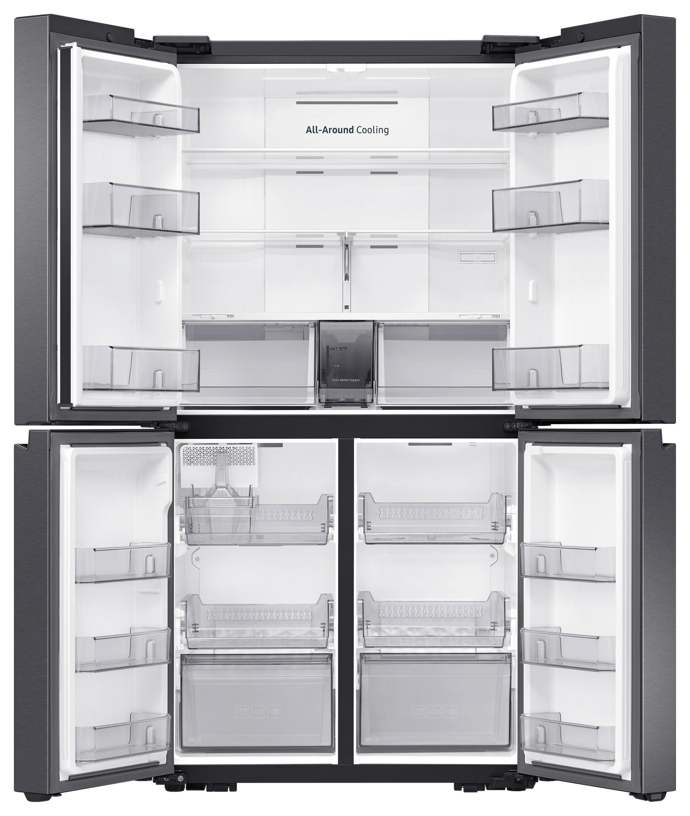 Thumbnail - Samsung French-Door, Schwarz, Metall, Kunststoff, Glas, 2 Schublade(n),2 Schublade(n) Schubladen, 91.2x177.9x72.3 cm, el...