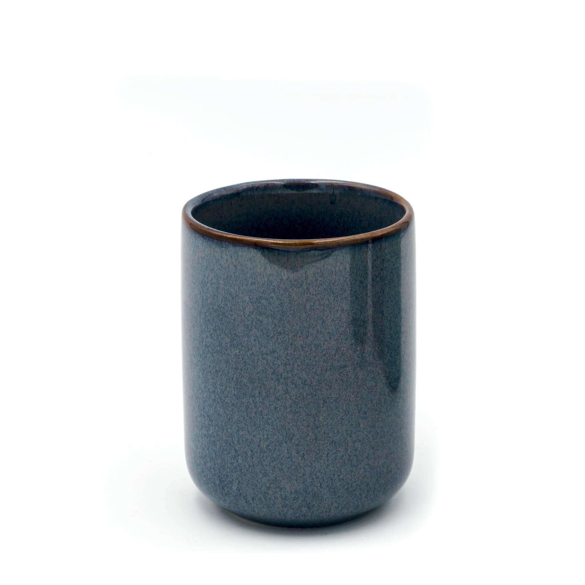 ZAHNPUTZBECHER ABBY  - Dunkelgrau, Basics, Keramik (7,5/9,5/7,5cm) - Sadena