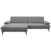 ECKSOFA Chenille, Flachgewebe Grau  - Schwarz/Grau, Design, Textil/Metall (180/284cm) - Dieter Knoll