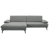 ECKSOFA Chenille, Flachgewebe Grau  - Schwarz/Grau, Design, Textil/Metall (180/284cm) - Dieter Knoll