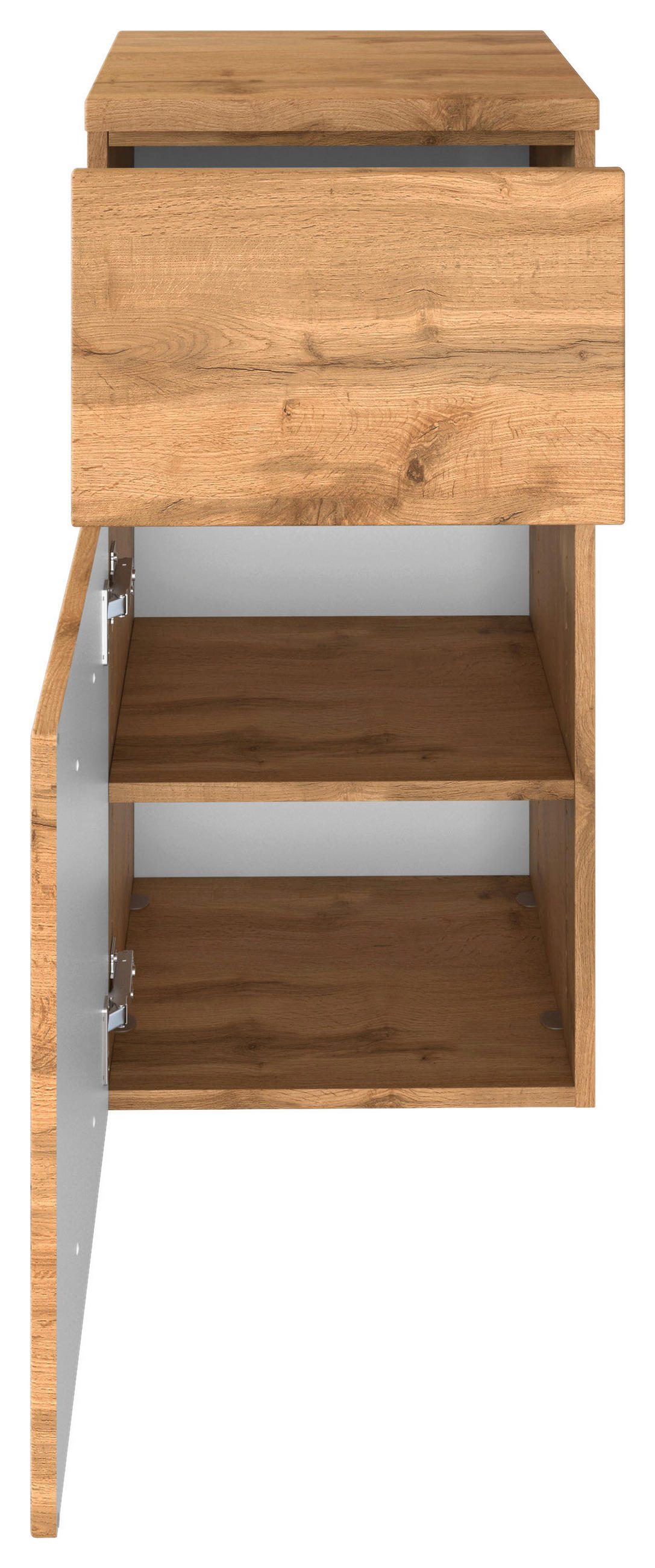 UNTERSCHRANK 40/81,5/35 cm   - Eiche Wotan/Silberfarben, MODERN, Holzwerkstoff/Kunststoff (40/81,5/35cm) - Held