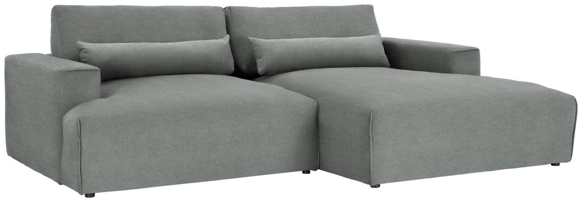 ECKSOFA Felicia in Struktur Grau  267/187 cm  - Schwarz/Grau, Design, Kunststoff/Textil (267/187cm) - Stylife
