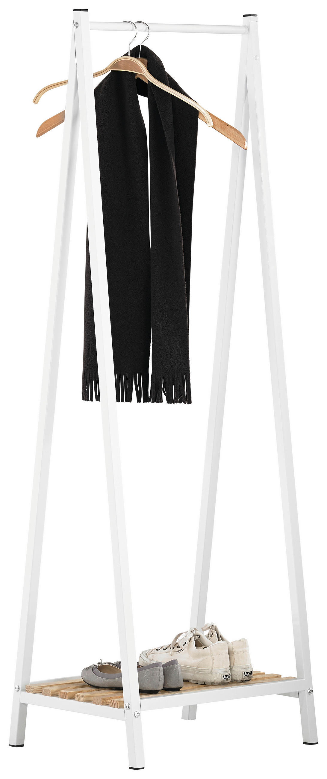 GARDEROBENSTÄNDER in Weiß, Kieferfarben 53/162/42 cm   - Weiß/Kieferfarben, Design, Holz/Metall (53/162/42cm)