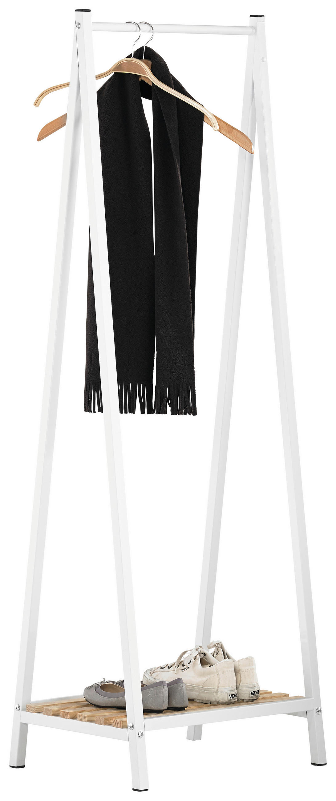 GARDEROBENSTÄNDER in Weiß, Kieferfarben 53/162/42 cm   - Weiß/Kieferfarben, Design, Holz/Metall (53/162/42cm)