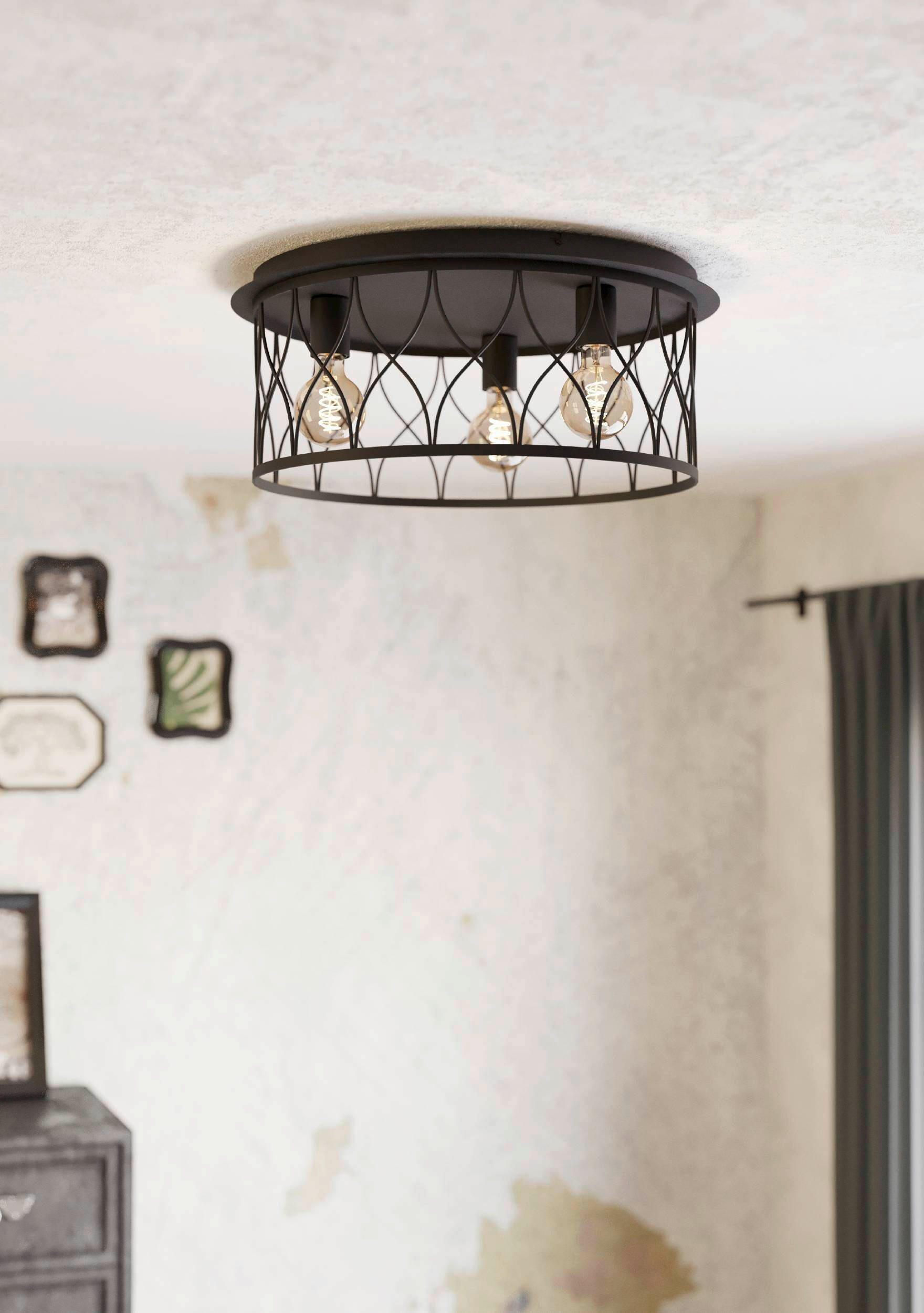 TAKLAMPA Giltspur 55/23 cm  - svart, Design, metall (55/23cm) - Eglo