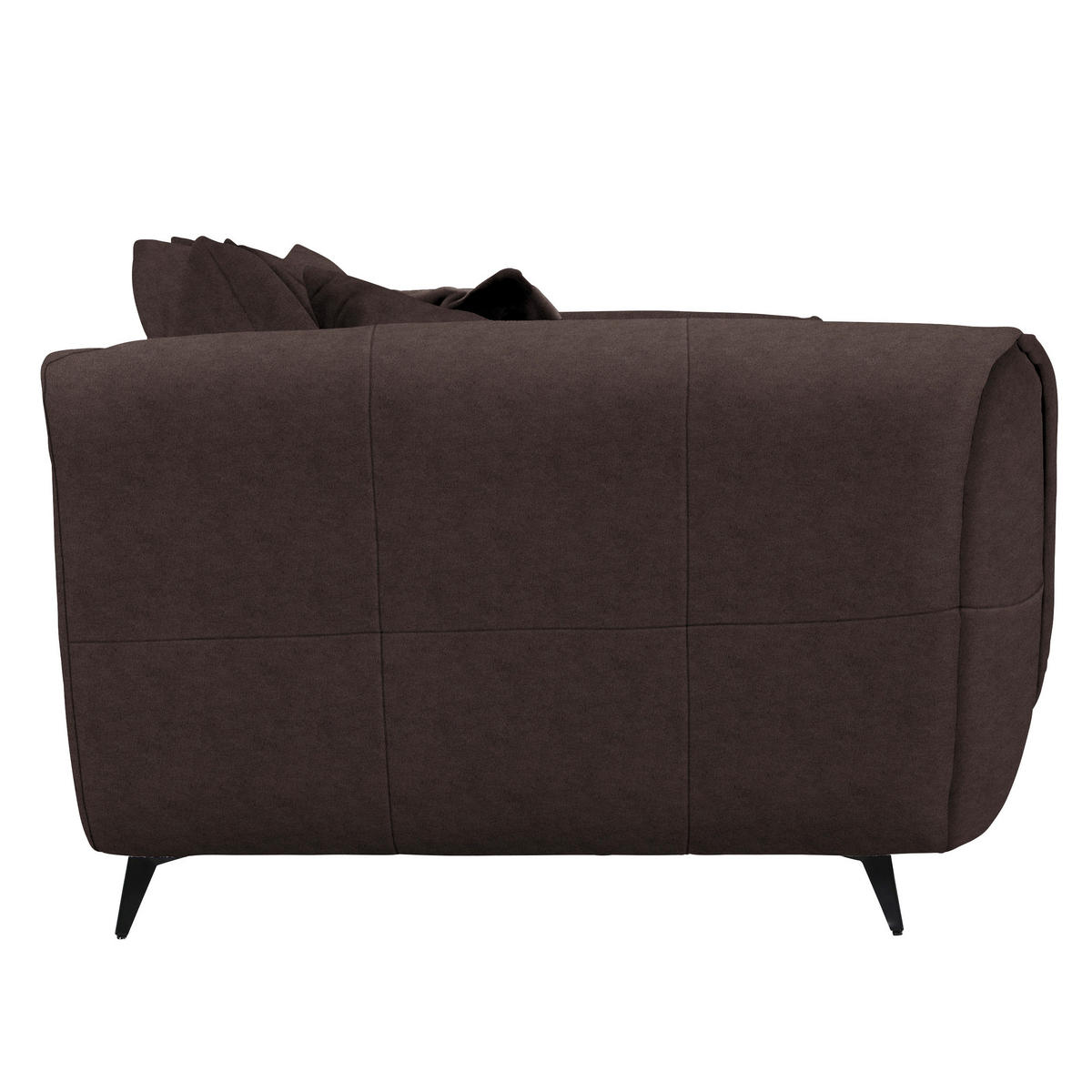 BIG SOFFA i flatväv mörkbrun  - svart/mörkbrun, Design, metall/textil (275/80/123cm) - MID.YOU