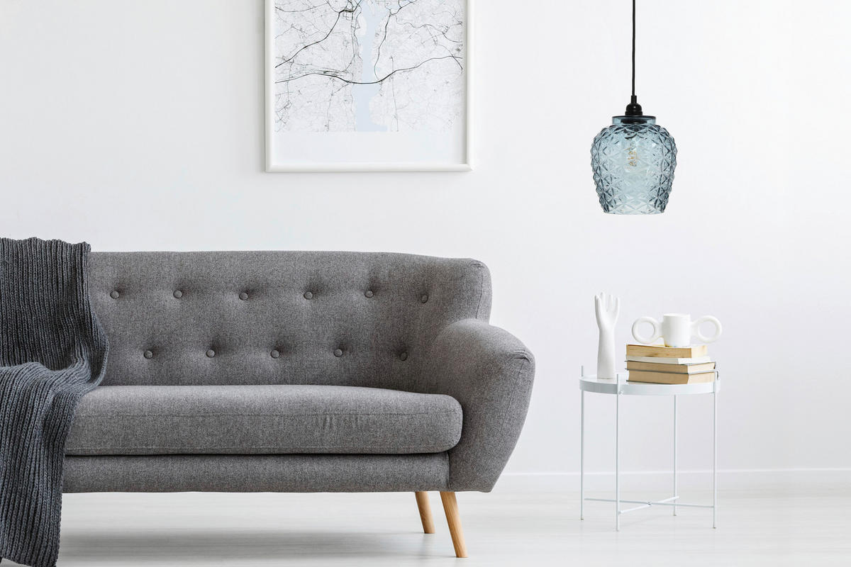 ZÁVESNÉ SVIETIDLO, 18/18/24 cm  - modrá, Basics, sklo (18/18/24cm) - MID.YOU