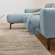 ECKSOFA in Chenille Pastellblau  167/311 cm  - Pastellblau/Schwarz, Design, Textil/Metall (167/311cm) - Xora