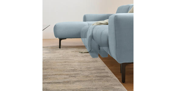ECKSOFA in Chenille Pastellblau 167/311 cm - Pastellblau/Schwarz, Design, Textil/Metall (167/311cm) - Xora