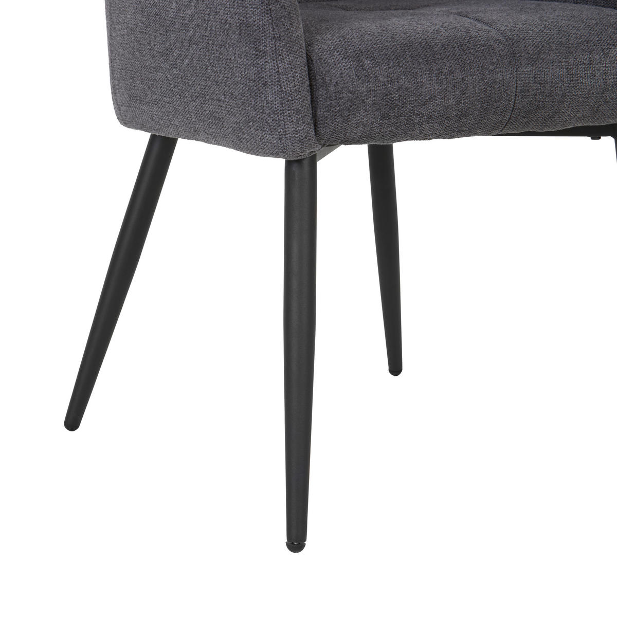 ARMLEHNSTUHL  in Eisen Webstoff  - Schwarz/Grau, MODERN, Holz/Textil (60/61/83cm) - Livetastic
