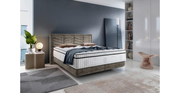 BOXSPRINGBETT 180/200 cm  in Grau  - Schwarz/Grau, KONVENTIONELL, Kunststoff/Textil (180/200cm) - Carryhome