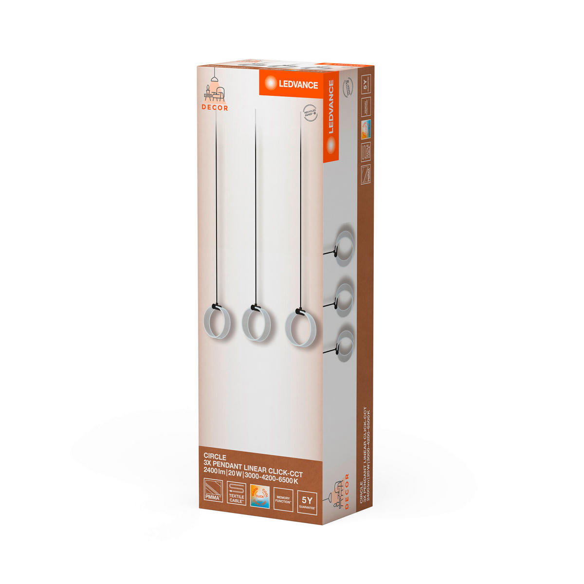 LED-PENDELLEUCHTE 66/5,2/121 cm  - Schwarz, Design, Kunststoff (66/5,2/121cm) - Ledvance