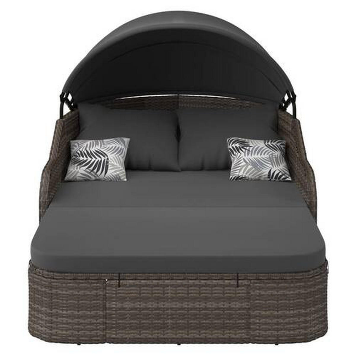 SONNENINSEL  - Schwarz/Grau, MODERN, Kunststoff/Metall (204/132/65cm) - Ambia Garden