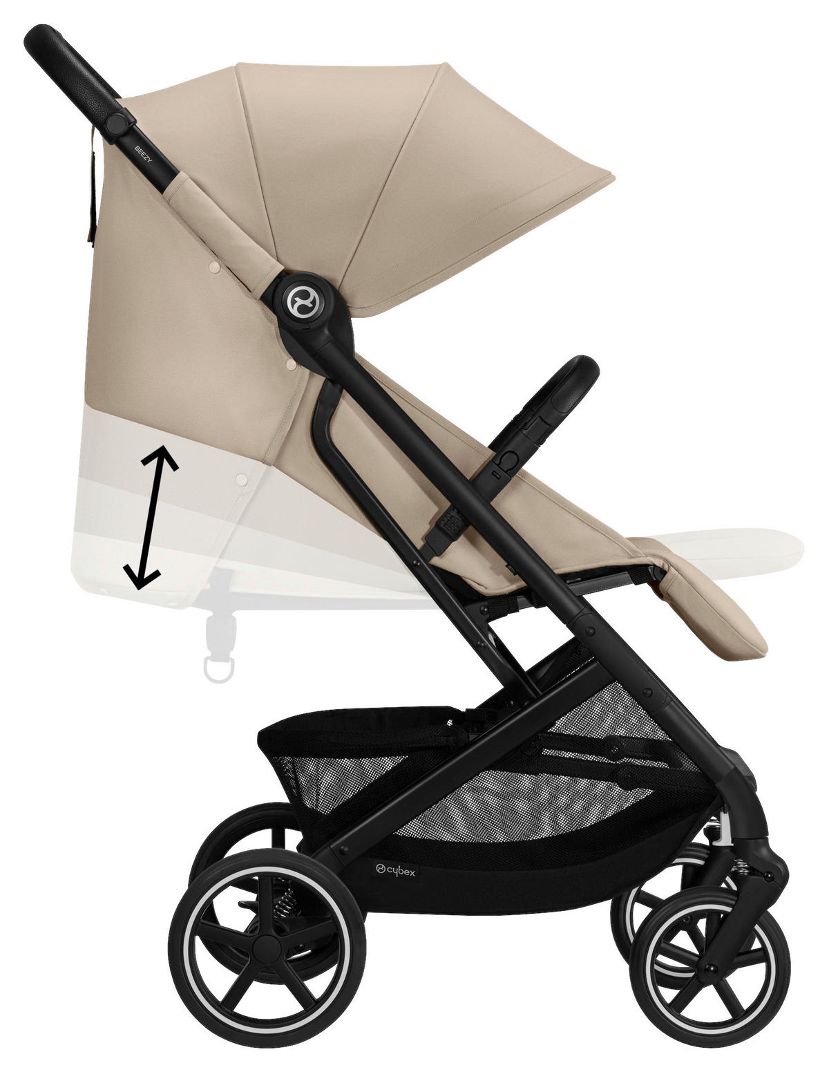 BUGGY Beezy  - Beige/Schwarz, Basics, Textil/Metall (29/65/10,1cm) - cybex GOLD