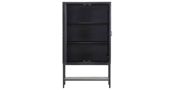 BARSCHRANK Mangoholz massiv Schwarz - Schwarz, Design, Holz/Metall (90/160/45cm) - Landscape