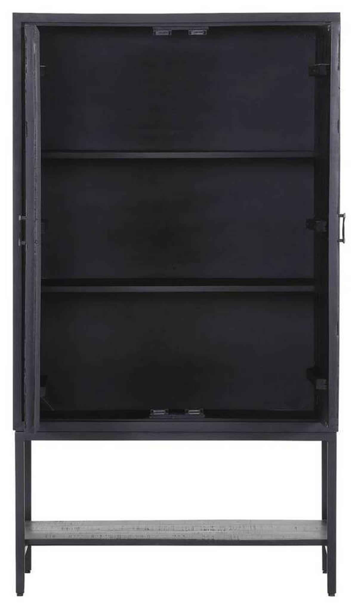 BARSCHRANK Mangoholz massiv Schwarz  - Schwarz, Design, Holz/Metall (90/160/45cm) - Landscape