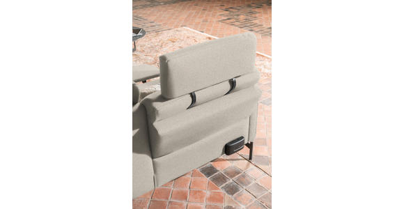 ECKSOFA in Flachgewebe, Struktur Beige  - Anthrazit/Beige, Design, Textil/Metall (254/230cm) - Ambiente