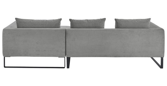 ECKSOFA  in Feincord Grau  284/178 cm  - Schwarz/Grau, KONVENTIONELL, Textil/Metall (284/178cm) - Hom`in