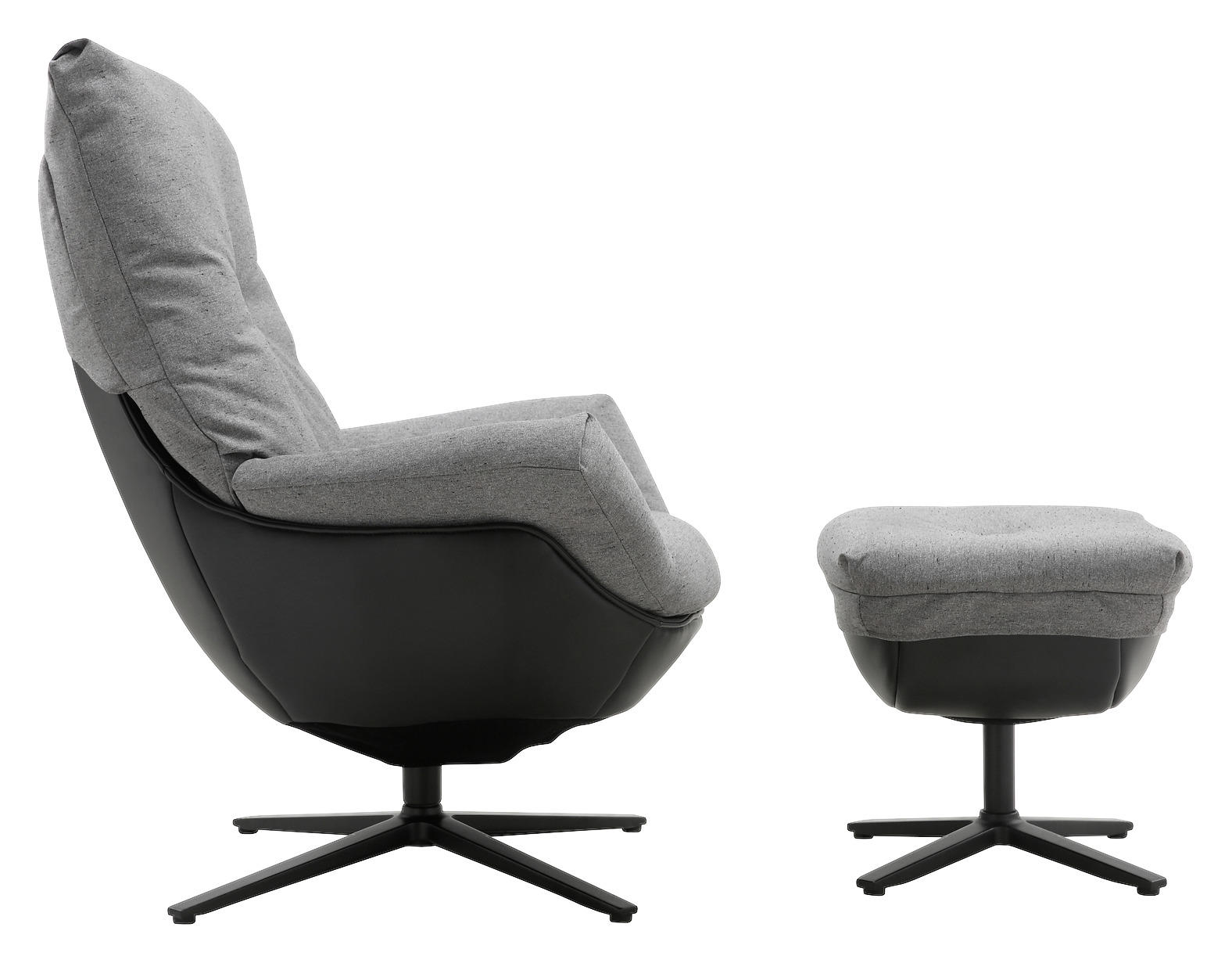 RELAXSESSELSET in Metall, Textil Schwarz, Dunkelgrau - Dunkelgrau/Schwarz, Design, Textil/Metall (78/100/77,5cm) - Carryhome