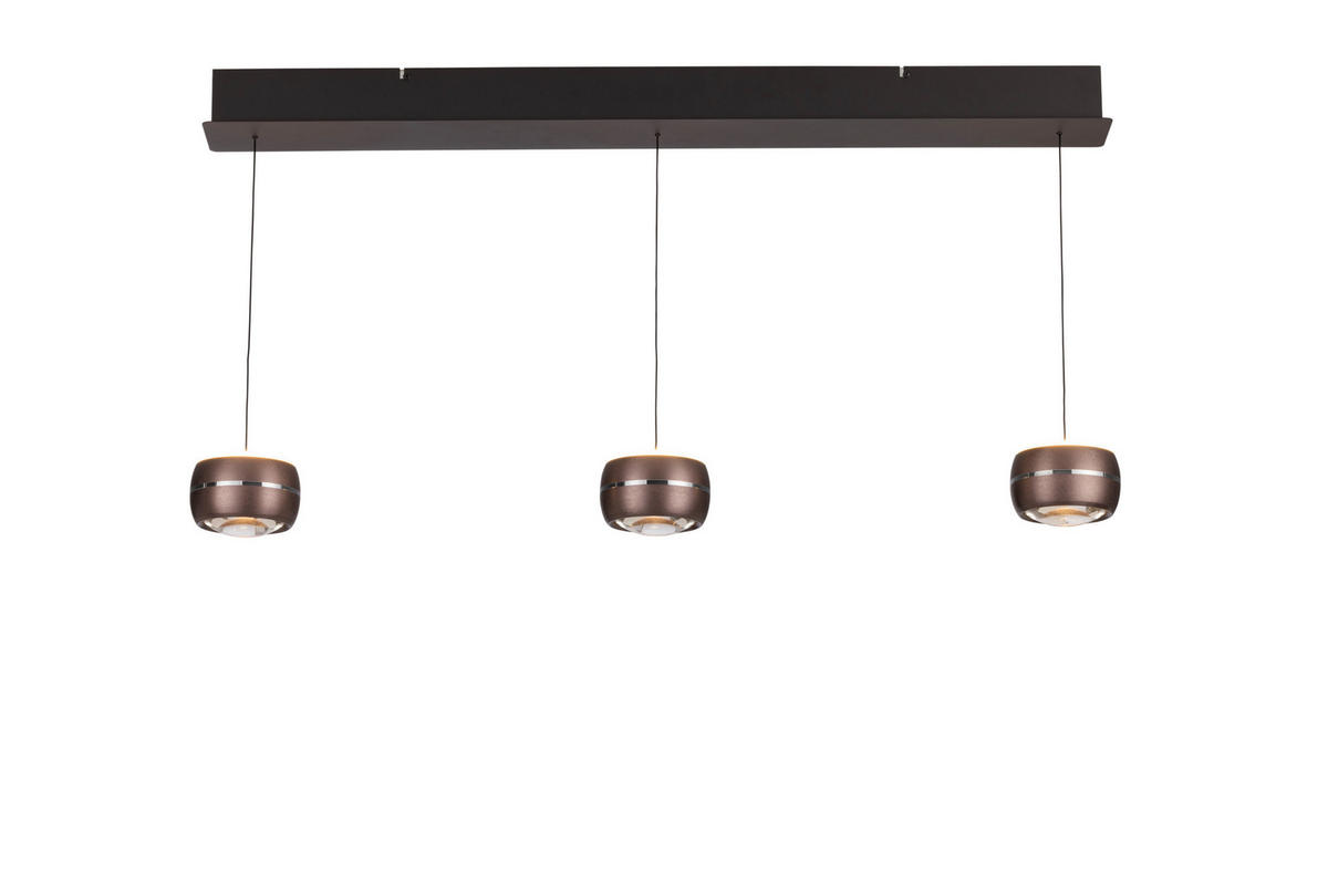 ZÁVESNÉ LED SVIETIDLO,   - hnedá, Basics, kov/sklo (100cm) - Dieter Knoll