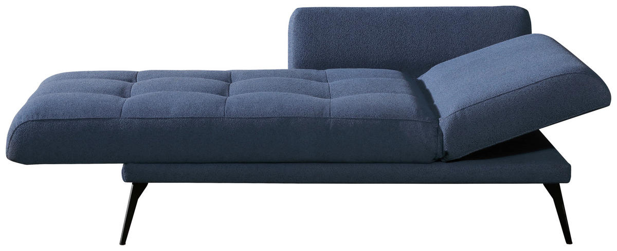 RÉCAMIERE Dunkelblau  - Schwarz/Dunkelblau, KONVENTIONELL, Textil/Metall (200/85/106cm) - Novel