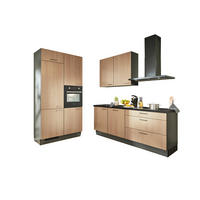 ECKKÜCHE XO 10 120/220 cm  in Graphitfarben, Schwarz, Eichefarben  - Chromfarben/Eichefarben, Design, Holzwerkstoff/Metall (120/220cm) - Xora