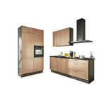 ECKKÜCHE XO 10 120/220 cm  in Graphitfarben, Schwarz, Eichefarben  - Chromfarben/Eichefarben, Design, Holzwerkstoff/Metall (120/220cm) - Xora
