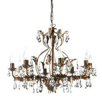 KRISTALL-HÄNGELEUCHTE 70/105 cm   - Bronzefarben, KONVENTIONELL, Glas/Metall (70/105cm)
