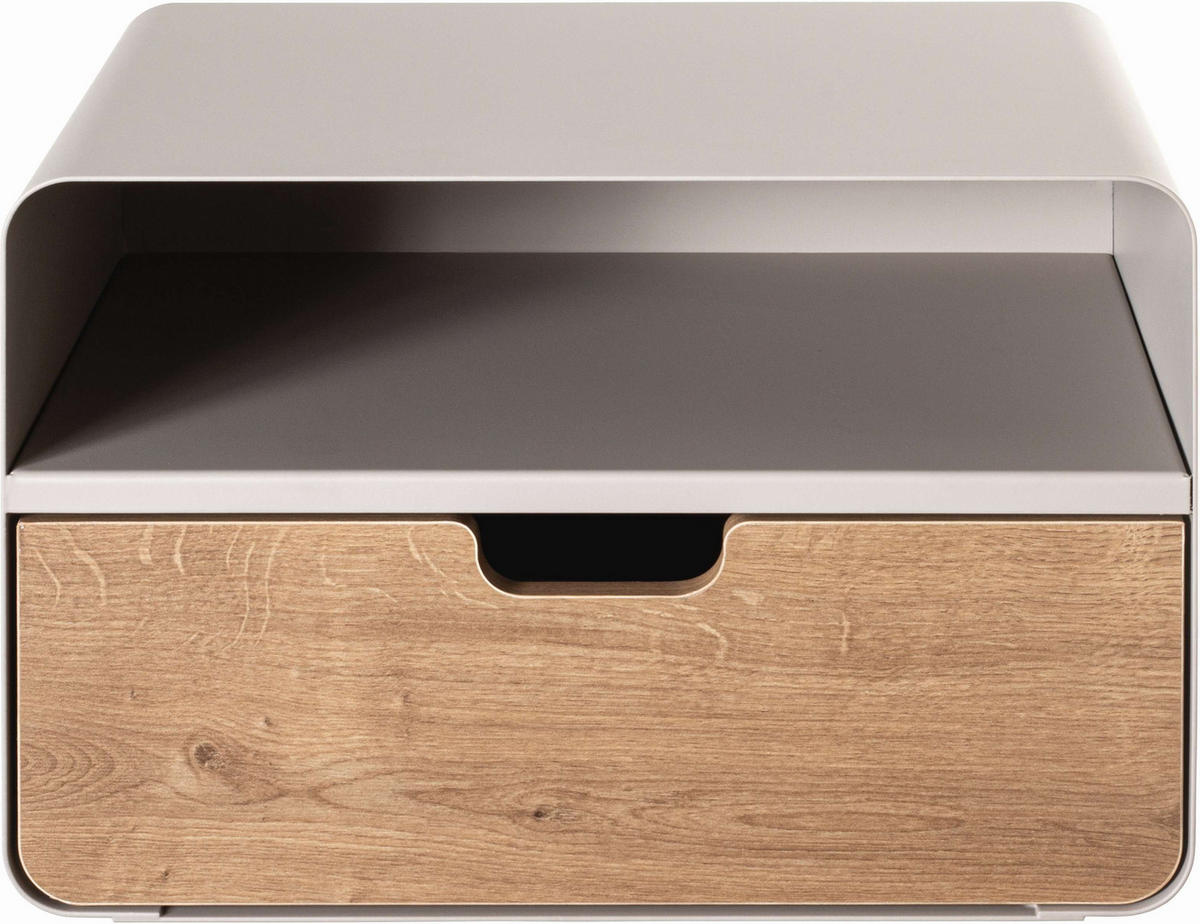 NACHTSCHRANK 38/25/30 cm  - Kaschmir/Eichefarben, MODERN, Holzwerkstoff/Metall (38/25/30cm)