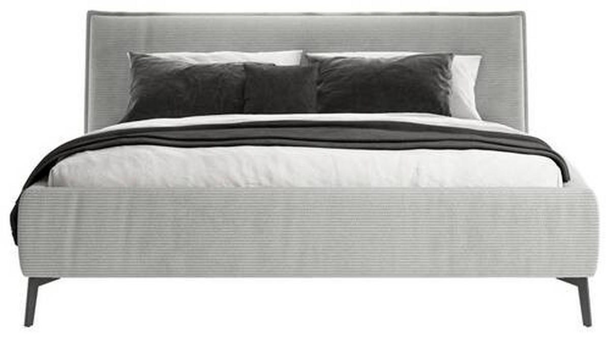 POLSTERBETT 160/200 cm  in Graubraun  - Graubraun/Schwarz, Design, Textil/Metall (160/200cm) - Lomoco