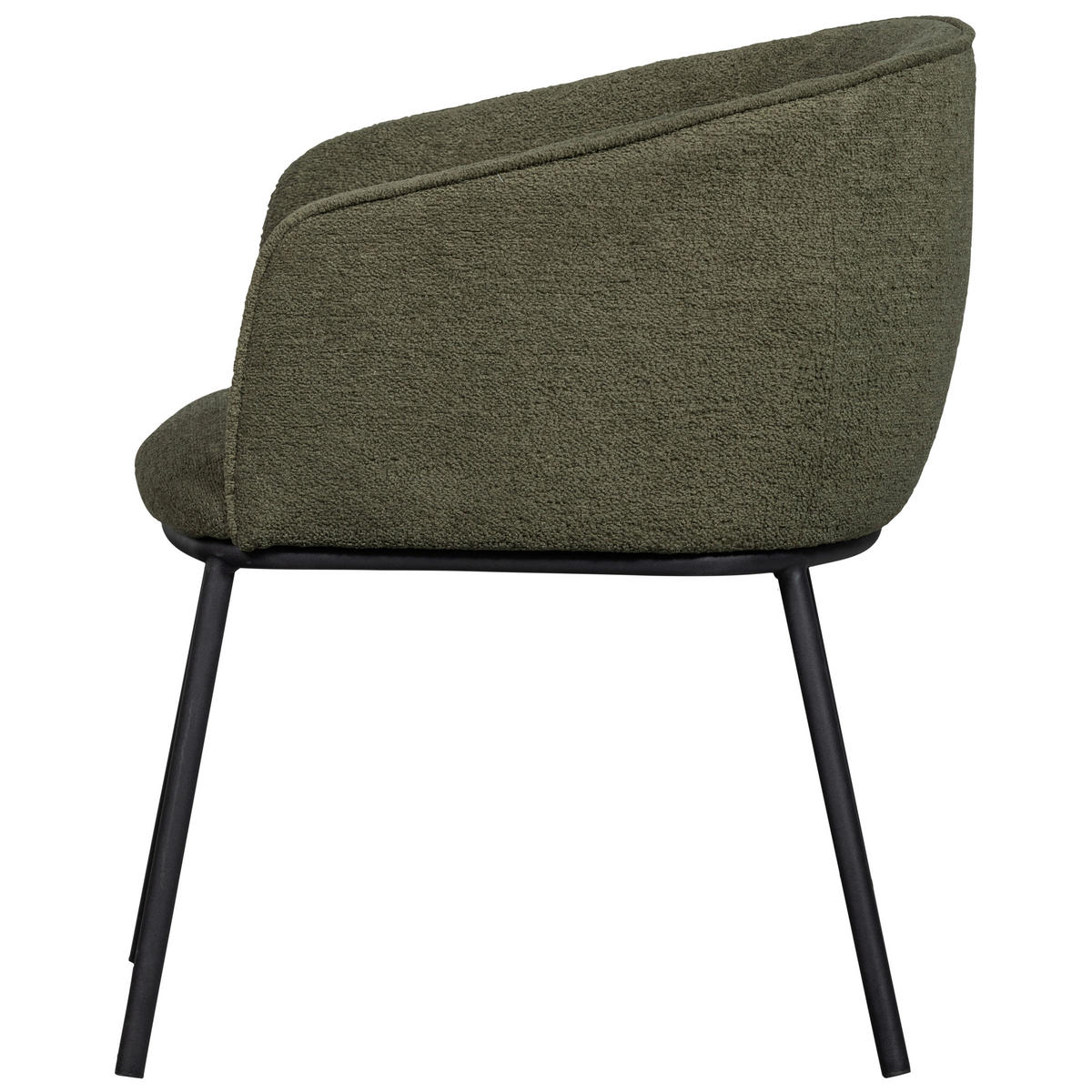 ARMLEHNSTUHL  in Bouclé  - Waldgrün/Schwarz, Design, Textil/Metall (61/77/63cm) - Livetastic