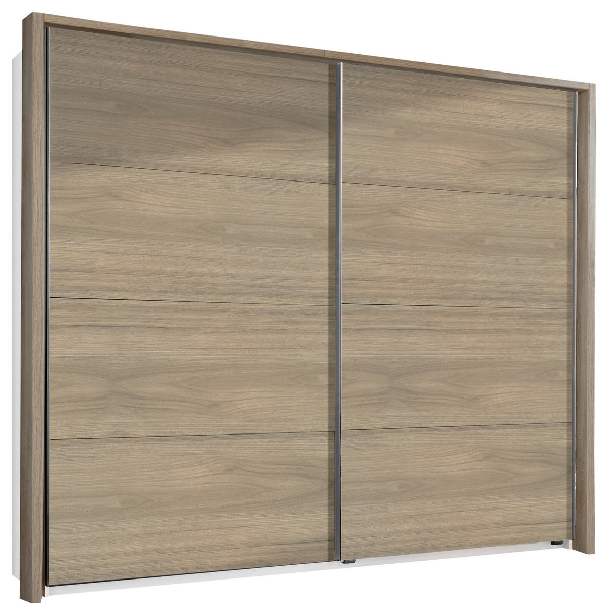SCHWEBETÜRENSCHRANK 225/210/65 cm 2-türig Hickory, Eichefarben, Weiß  - Eichefarben/Alufarben, Design, Holzwerkstoff/Metall (225/210/65cm) - Boxxx