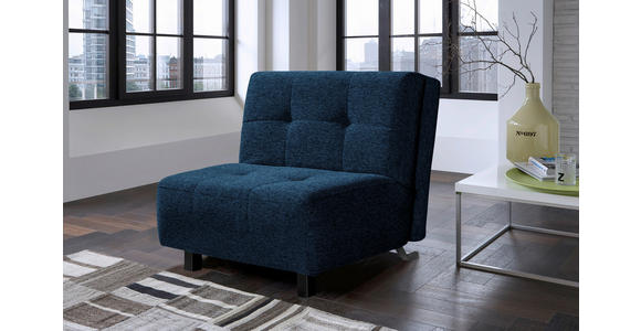 SCHLAFSESSEL Flachgewebe Dunkelblau - Naturfarben/Dunkelblau, Design, Holz/Textil (85/92/102cm) - Novel
