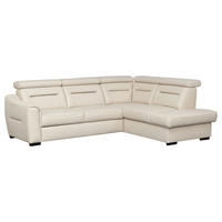 ECKSOFA Lederlook Echtleder Creme  - Wengefarben/Creme, Design, Leder/Holz (260/212cm) - Celina Home