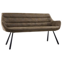 SITZBANK 177,5/87/64 cm Struktur Waldgrün  - Waldgrün/Schwarz, Design, Textil/Metall (177,5/87/64cm) - Hom`in