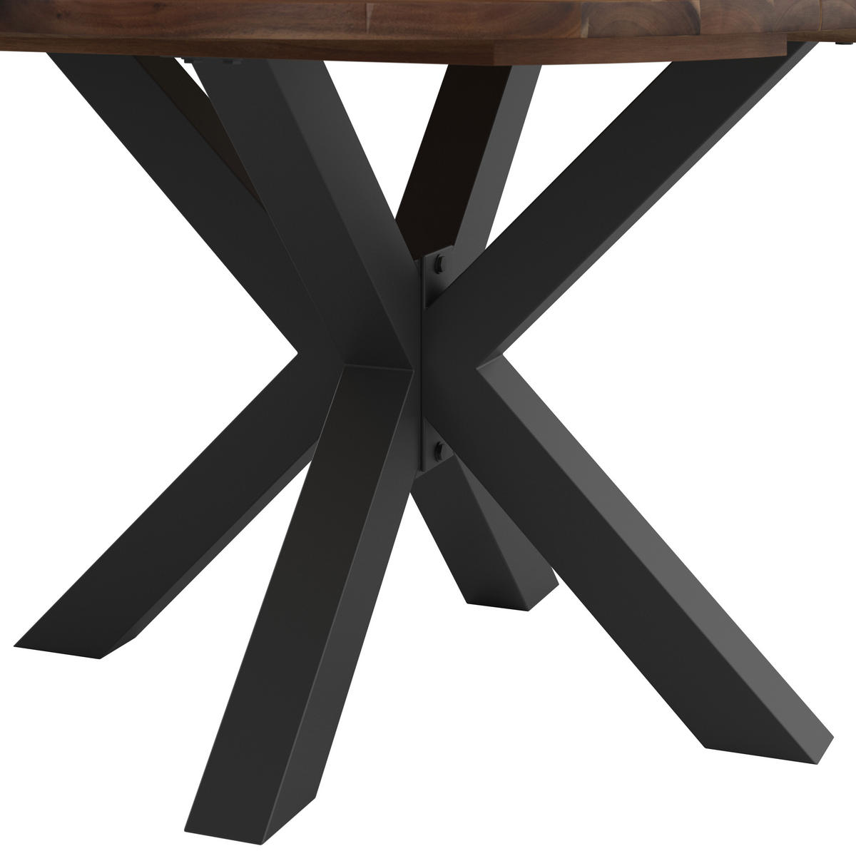 GARTENTISCH 120/120/76 cm Holz, Metall rund  - Schwarz/Akaziefarben, MODERN, Holz/Metall (120/120/76cm) - Ambia Garden