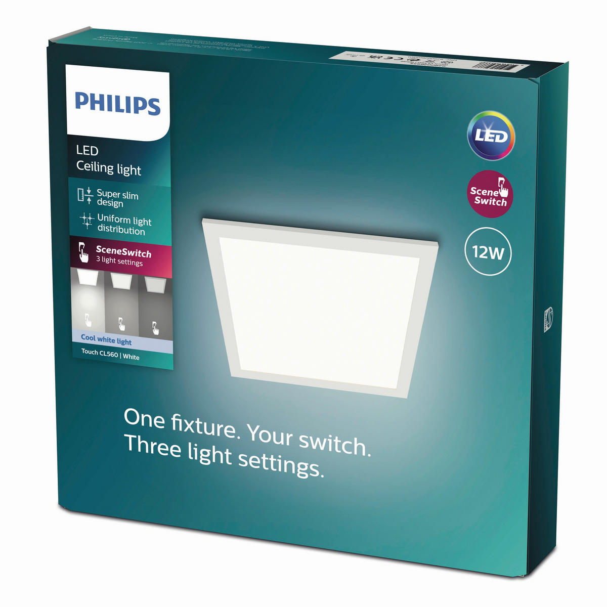 LED-DECKENLEUCHTE Touch ceiling CL560 30/4,2/30 cm   - Weiß, Basics, Kunststoff (30/4,2/30cm) - Philips