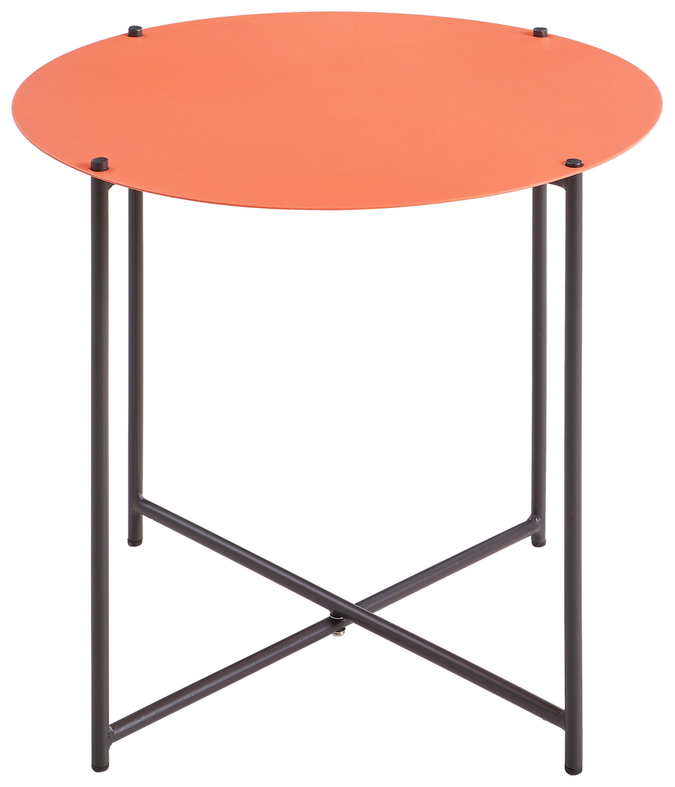 BEISTELLTISCH 49/49/46 cm Anthrazit, Rot rund  - Anthrazit/Rot, Design, Metall (49/49/46cm) - Ambia Garden