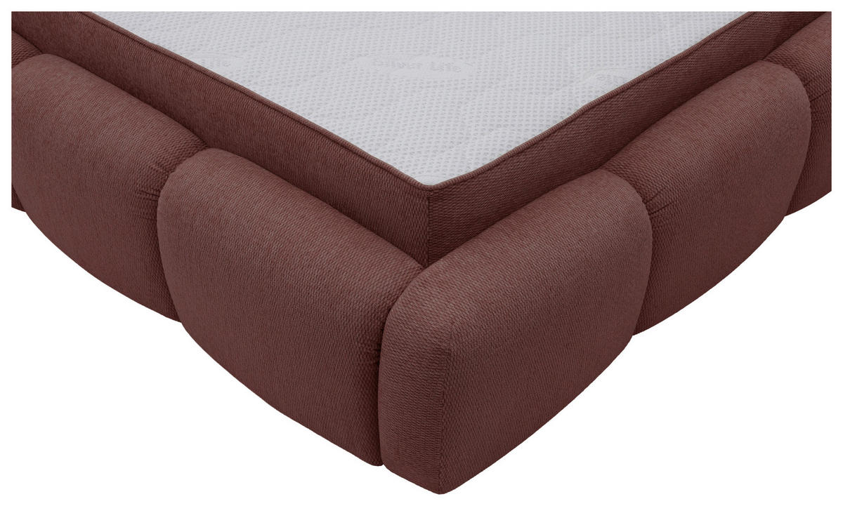 POLSTERBETT 180/200 cm,  in Rot, gepolstertes Kopfteil, Lattenrost, Bettkasten,  - Rot/Schwarz, Design, Holz/Kunststoff (180/200cm) - Chameo