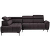 ECKSOFA Dunkelbraun Velours  - Dunkelbraun/Schwarz, Design, Textil/Metall (191/261cm) - Stylife